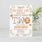 Turkije Thanksgiving Tweede verjaardagsuitnodiging Kaart (Staand voorkant)