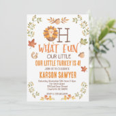 Turkije Thanksgiving verjaardagsuitnodiging, herfs Kaart (Staand voorkant)