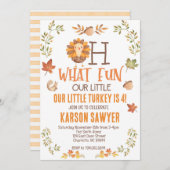 Turkije Thanksgiving verjaardagsuitnodiging, herfs Kaart (Voorkant / Achterkant)