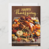 Turkije tijd: Thanksgiving Feestdagenkaart (Voorkant)