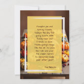 Turkije tijd: Thanksgiving Feestdagenkaart (Achterkant)