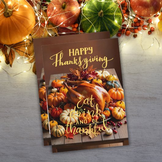 Turkije tijd: Thanksgiving Feestdagenkaart