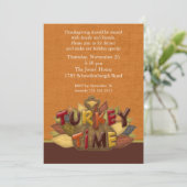 Turkije Time Thanksgiving Dinner Invision Kaart (Staand voorkant)