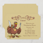 Turkije Time Thanksgiving Dinner Invision Kaart (Voorkant / Achterkant)
