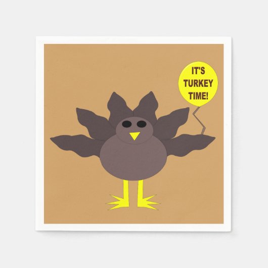 Turkije Time Thanksgiving Paper Napkins Servet (Voorkant)
