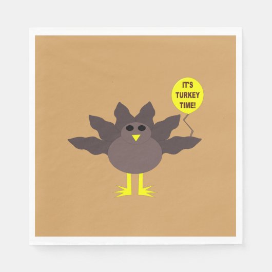 Turkije Time Thanksgiving Paper Napkins Servet (Voorkant)
