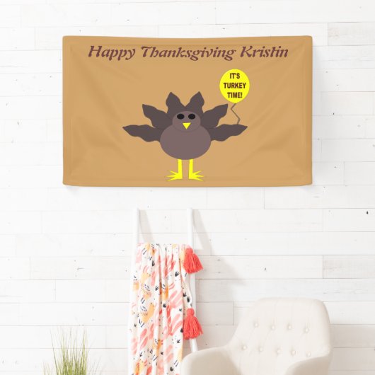 Turkije Time Thanksgiving Personalized Banner (Insitu)