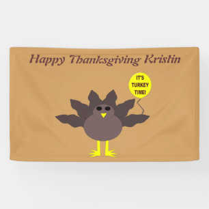 Turkije Time Thanksgiving Personalized Banner