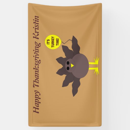 Turkije Time Thanksgiving Personalized Banner (Verticaal)