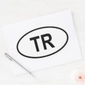 Turkije "TR" Ovale Sticker (Envelop)