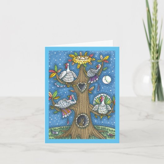 TURKIJE TREE, THANKSGIVING FUNNY GOBBLERS Blank Kaart (Voorkant)