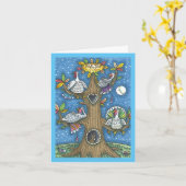 TURKIJE TREE, THANKSGIVING FUNNY GOBBLERS Blank Kaart (Gele Bloem)