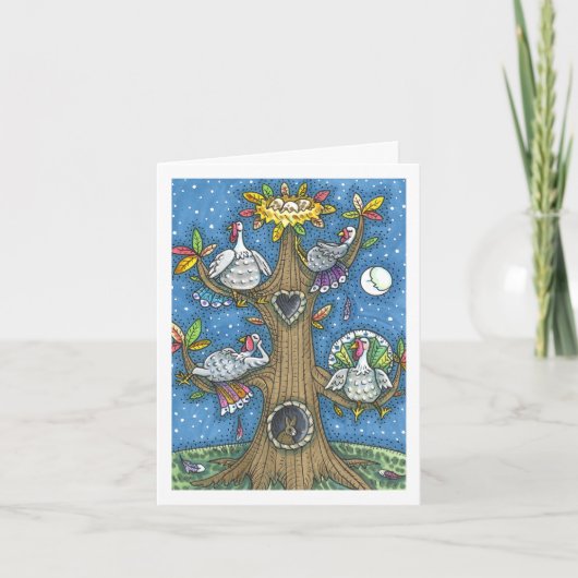 TURKIJE TREE, THANKSGIVING FUNNY GOBBLERS Blank Kaart (Voorkant)