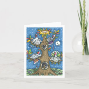 TURKIJE TREE, THANKSGIVING FUNNY GOBBLERS Blank Kaart