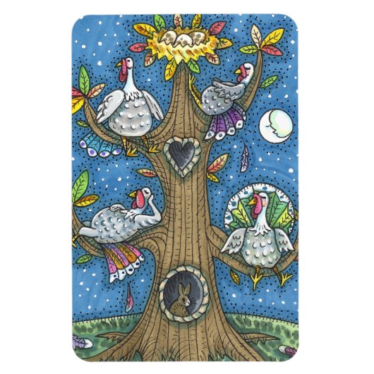 TURKIJE TREE, THANKSGIVING FUNNY GOBBLERS ROOST MAGNEET (Verticaal)