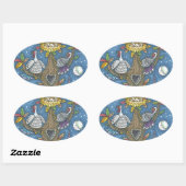 TURKIJE TREE, THANKSGIVING GOBBLERS STICKERS Ovaal (Vel)