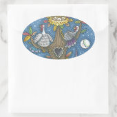 TURKIJE TREE, THANKSGIVING GOBBLERS STICKERS Ovaal (Tas)