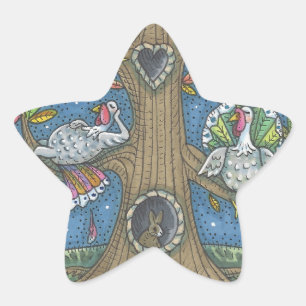 TURKIJE TREE, THANKSGIVING GOBBLERS STICKERS Star