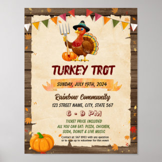 Turkije Trot event flyer poster sjabloon