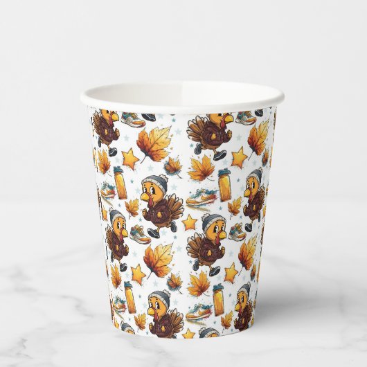 Turkije Trot Fun Run 5k Thanksgiving Running Desig Papieren Bekers (Links)