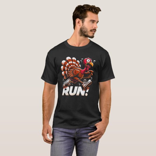 Turkije Trot Gear Funny Thanksgiving Kostuum Runni T-shirt (Voorkant volledig)
