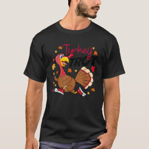 Turkije Trot Kostuum Grappig Turkije Running Herfs T-shirt