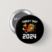 Turkije Trot Thanksgiving 2024 voor jongens Gir Ronde Button 5,7 Cm (Voorkant /achterkant)
