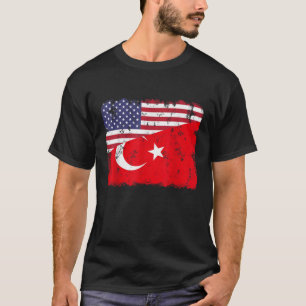 Turkije trots Turks-Amerikaanse vlag wortels erfgo T-shirt