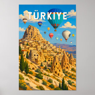 Turkije Turkiye Illustratie Reis Kunst Vintage Poster