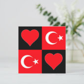 Turkije: Turkse Flag Heart Cute Patriotic Turks Gr Kaart (Staand voorkant)
