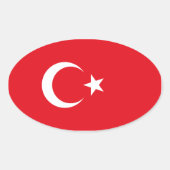Turkije/Turkse vlag Ovale Sticker (Voorkant)