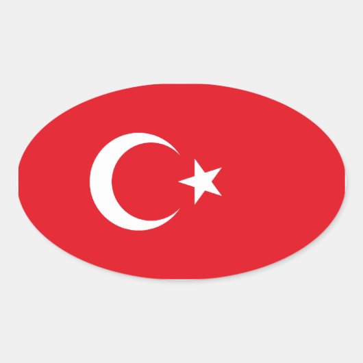 Turkije/Turkse vlag Ovale Sticker (Voorkant)