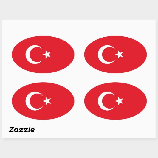 Turkije/Turkse vlag Ovale Sticker (Vel)