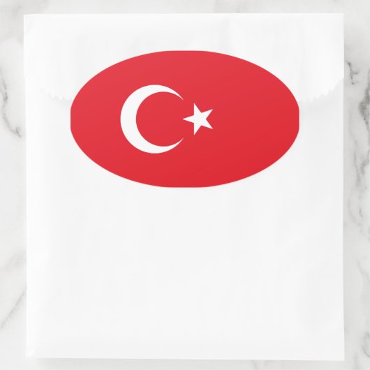 Turkije/Turkse vlag Ovale Sticker (Tas)