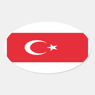 Turkije/Turkse vlag Ovale Sticker