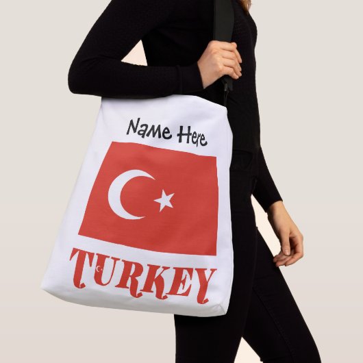 Turkije Turkse vlag Rode Personalisatie Crossbody Tas (Dichtbij)