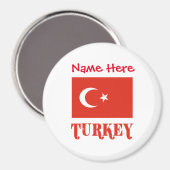 Turkije Turkse vlag Rode Personalisatie Magneet (Voorkant / Achterkant)