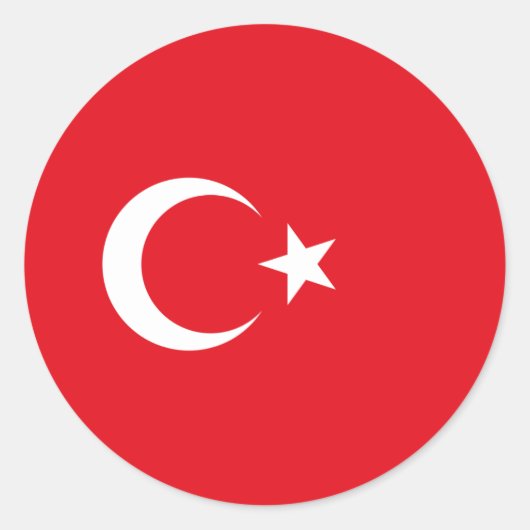 Turkije - Turkse vlag Ronde Sticker (Voorkant)