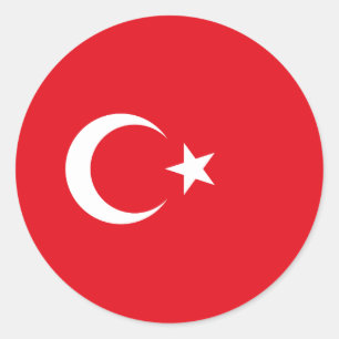 Turkije - Turkse vlag Ronde Sticker