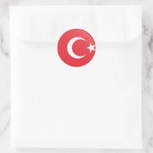 Turkije (Turkse vlag) Ronde Sticker (Tas)