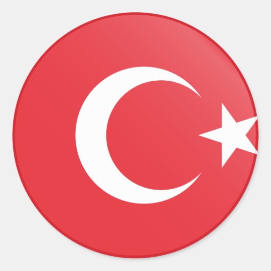 Turkije (Turkse vlag) Ronde Sticker (Voorkant)