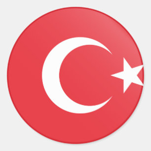Turkije (Turkse vlag) Ronde Sticker