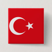 Turkije (Turkse vlag) Vierkante Button 5,1 Cm (Voorkant)