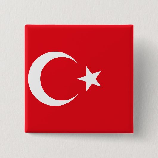 Turkije (Turkse vlag) Vierkante Button 5,1 Cm (Voorkant)