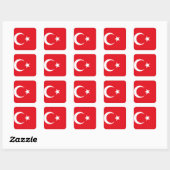 Turkije (Turkse vlag) Vierkante Sticker (Vel)