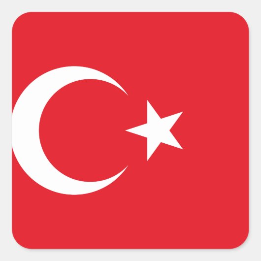 Turkije (Turkse vlag) Vierkante Sticker (Voorkant)