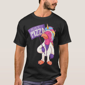 Turkije Unicorn Eat Pizza Adult Vegan Kinder Funny T-shirt