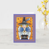 TURKIJE VERDER WITCH, EEN SALEM-THANKSGIVING, blan Kaart (Gele Bloem)