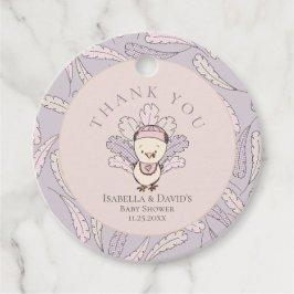 Turkije & Veren Herfst Meisje Baby shower Dank u Bedankjes Labels