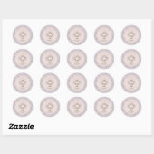 Turkije & Veren Herfst Meisje Baby shower Dank u Ronde Sticker (Vel)